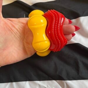 Yellow and Red Chunky vintage Bracelets